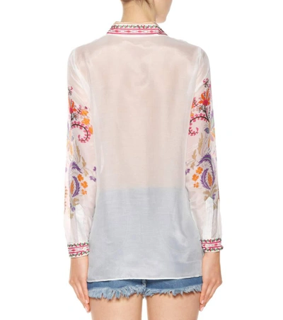 Shop Etro Printed Silk And Cotton Shirt In Multicoloured