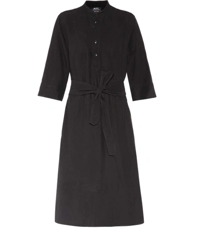 Shop Apc Oleson Linen-blend Dress