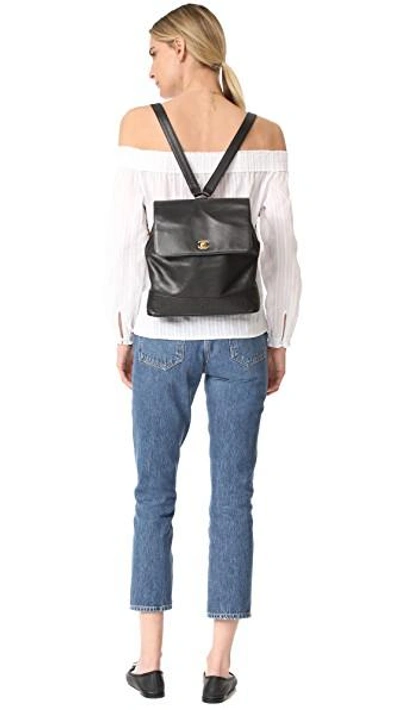 Shop Chanel Caviar Cc Backpack (previously Owned) In Black
