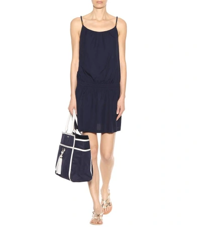 Shop Heidi Klein Hampton Cotton-blend Minidress In Blue