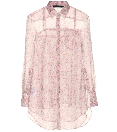 Shop Calvin Klein Collection Printed Silk Top In Llush Rose