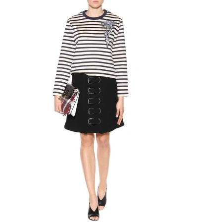 Shop Carven Embroidered Cotton Sweater In Ivoire