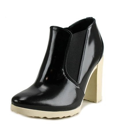 Pierre Hardy Camilla   Round Toe Patent Leather  Bootie In Black