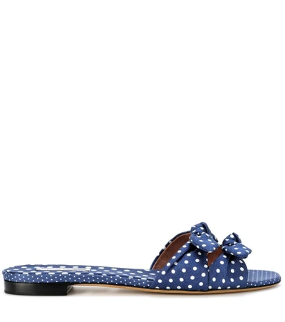 Shop Tabitha Simmons Cleo Polka-dot Slip-on Sandals In Eavy-white Polka Dots