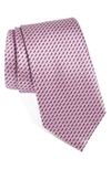Ermenegildo Zegna 3d Cross Print Silk Tie In Pink