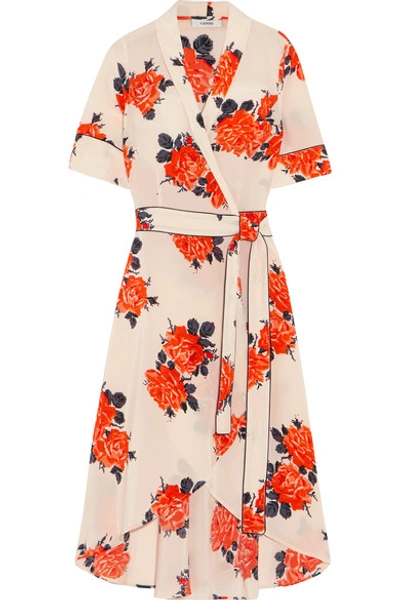 Ganni Harness Floral-print Silk Crepe De Chine Wrap Dress | ModeSens