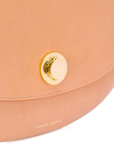 Shop Mansur Gavriel Saddle Bag In Nude & Neutrals