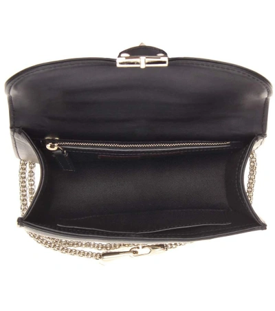 Shop Valentino Lock Small Leather Shoulder Bag In Black