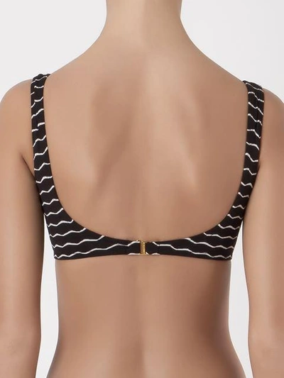 Shop Amir Slama Striped Bikini Top In Black