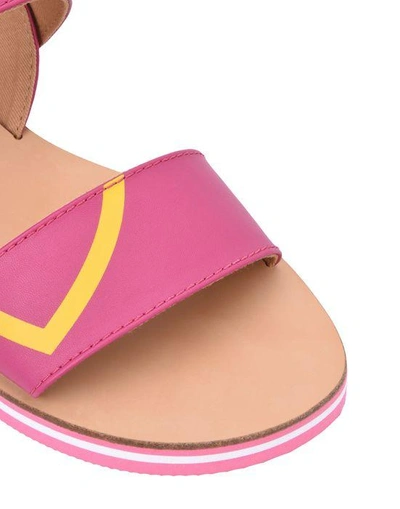 Shop Love Moschino Sandals In Fuchsia