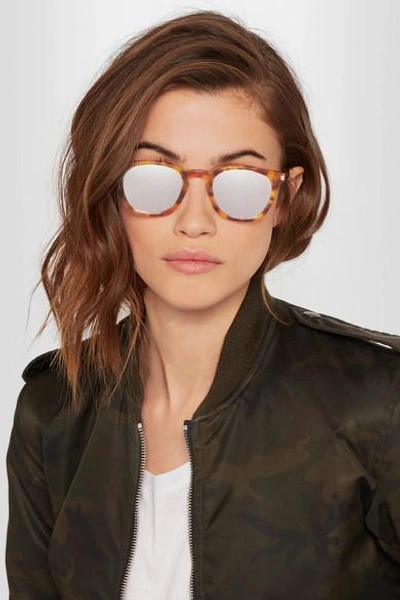 Shop Saint Laurent Cat-eye Acetate Mirrored Sunglasses