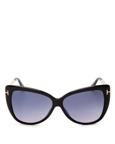 Shop Tom Ford Women's Reveka Oversized Butterfly Sunglasses, 59mm In Black/smoke Gradient