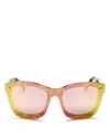 3.1 Phillip Lim / フィリップ リム Women's Mirrored Square Sunglasses, 56mm In Turtle Shell/light Gold/peach Mirror