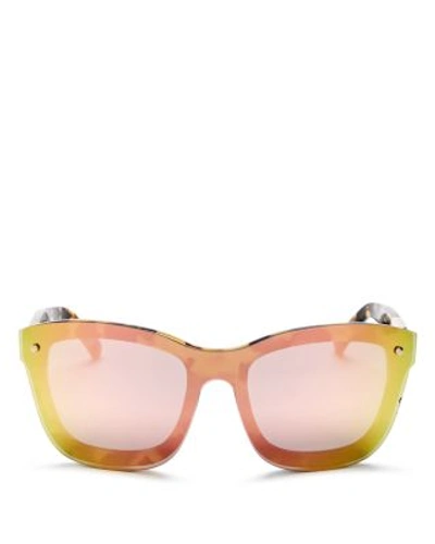 3.1 Phillip Lim / フィリップ リム Women's Mirrored Square Sunglasses, 56mm In Turtle Shell/light Gold/peach Mirror
