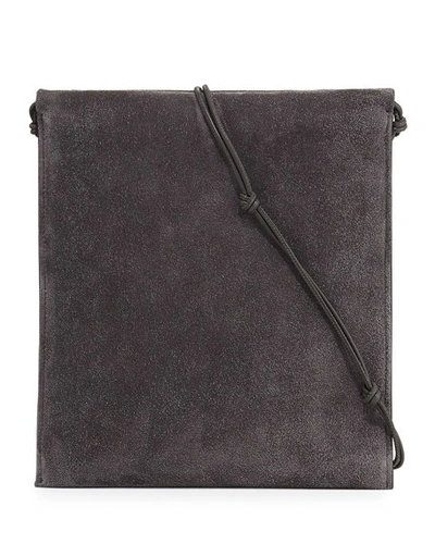 The Row Medicine Large Suede Pouch Bag, Pewter, Pepl Pewte