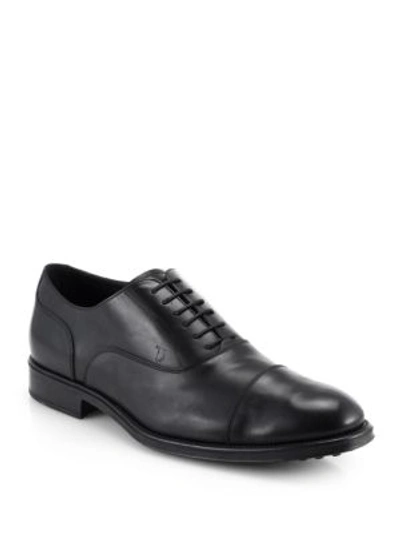 Tod's Cap Toe Lace-up Oxfords In Black