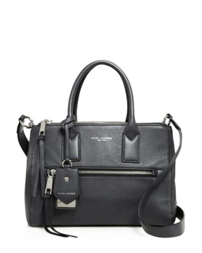 Shop Marc Jacobs Recruit East/west Leather Tote In Shadow/silver