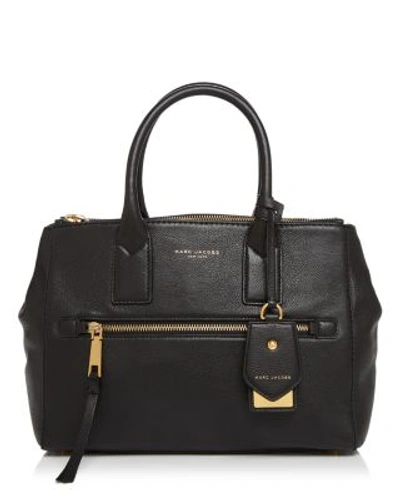 Marc Jacobs Recruit East-west Leather Tote In Black/gold