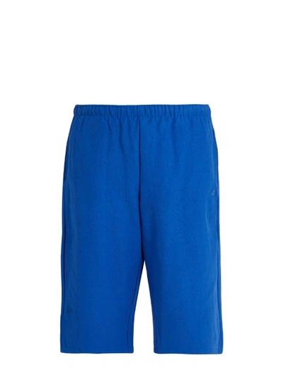 Vetements X Champion Long Cotton-blend Shorts In Cobalt-blue