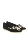 SOPHIA WEBSTER Bibi Butterfly-Embroidered Suede Flats
