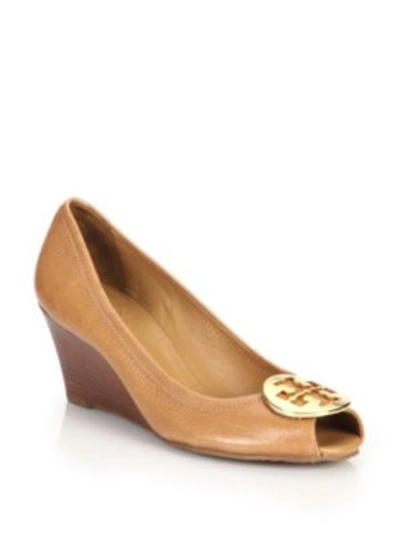 Tory Burch Sally Logo Wedge Pump, Royal Tan/gold