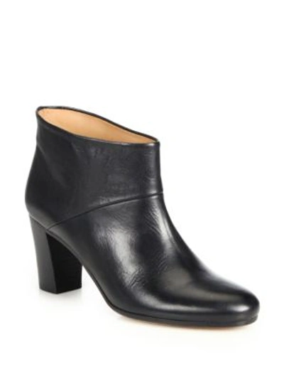 Shop Maison Margiela Leather Stacked-heel Booties In Black