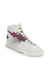 FENDI Bolt Faces Leather High-Top Sneakers