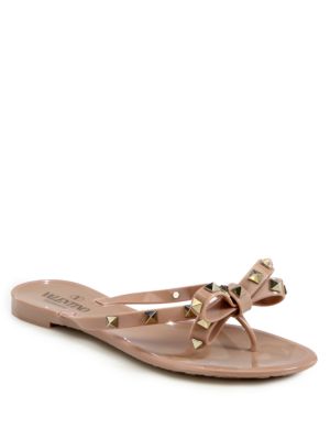 valentino rockstud jelly flip flops