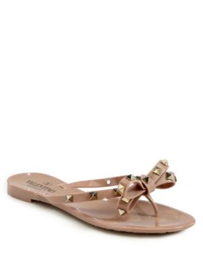 Valentino Garavani Rockstud Jelly Sandals In Blush