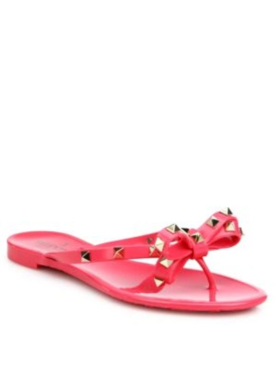 Valentino Garavani Rockstud Jelly Sandals In Peony