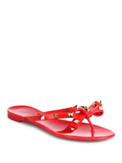 Synes analog modul Valentino Garavani Rockstud Jelly Sandals In Red | ModeSens