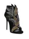 GIUSEPPE ZANOTTI Beaded Laser-Cut Suede Sandals