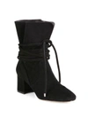 ALEXANDRE BIRMAN Betsy Suede Wraparound Tie Block Heel Booties