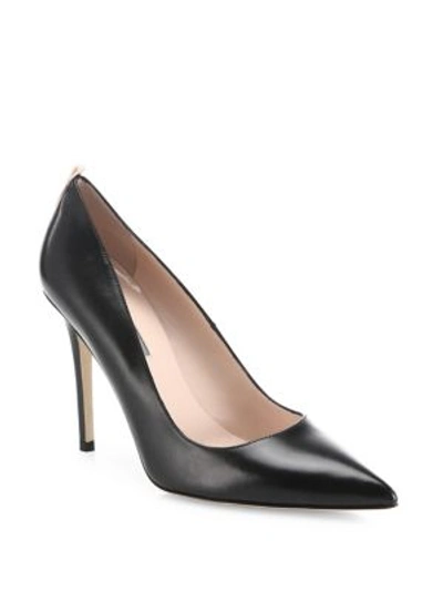 Sjp By Sarah Jessica Parker Fawn Leather Point Toe Pumps In Black