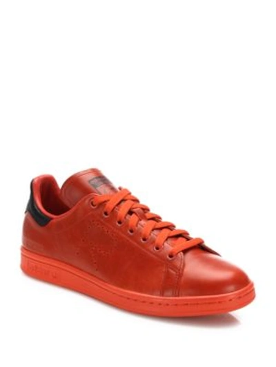 Adidas Originals Perforated Leather Shoes In Orange