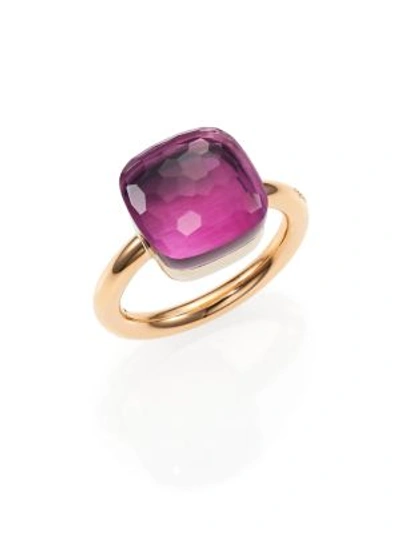 Shop Pomellato Nudo Amethyst & 18k Rose Gold Ring In Rose Gold-amethyst