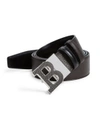 BALLY Textured Logo Buckle Calf Leather Belt