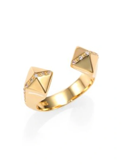 Elizabeth And James Klee Pavé White Topaz Ring In Gold
