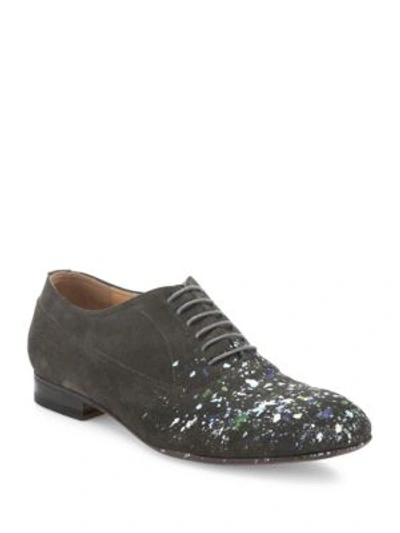 Maison Margiela Paint-splatter Laceless Oxford Shoe, Charcoal
