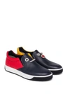 FENDI Faces   Leather Slip-On Sneakers
