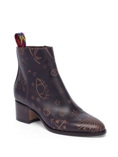 Shop Valentino Santeria Leather Booties In Light Brown