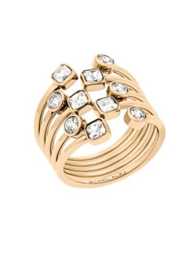 Michael Kors Modern Brilliance Crystal Ring In Gold