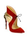 CHRISTIAN LOUBOUTIN Ferme Rouge 85 Suede & Leopard-Print Calf Hair Pumps