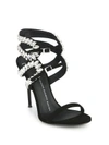 GIUSEPPE ZANOTTI Strappy Crystal-Embroidered Suede Sandals