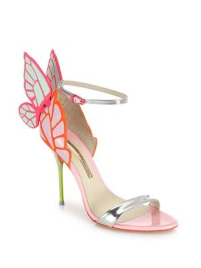 Shop Sophia Webster Chiara Patent & Metallic Leather Sandals In Orchid-spearmint