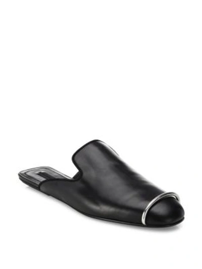 Shop Alexander Wang Jaelle Leather Loafer Slides In Black