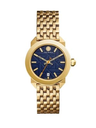Shop Tory Burch Whitney Goldtone Stainless Steel Bracelet Watch