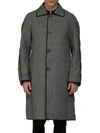 LANVIN Checkered Cotton Trimmed Coat