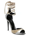 PIERRE HARDY Parade Metallic Leather & Suede Ankle-Wrap Sandals