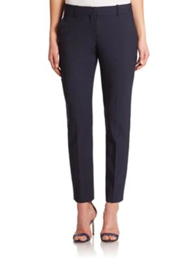 Theory Testra Edition Stretch Cropped Pants In Deep Navy